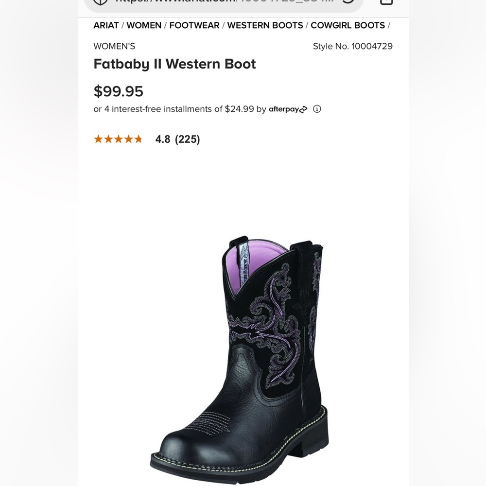 Size 7 women’s Ariat Fatbaby Western Boot